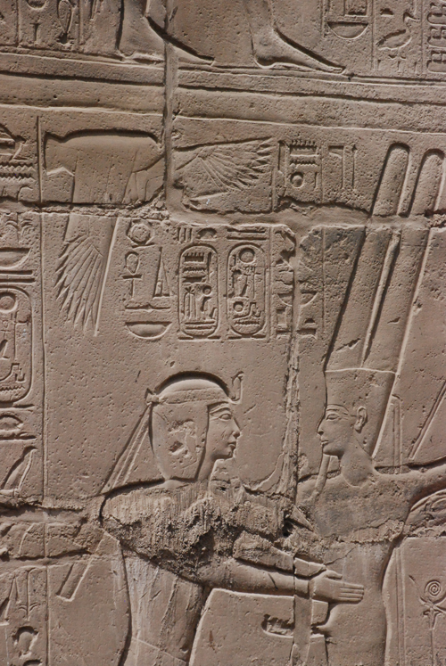 Plate 47 (B91) - Ramesses II steadying an image of ithyphallic Amun-Re, with Amunet