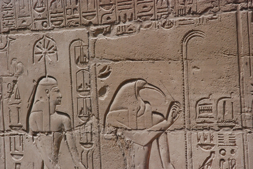 Plate 49 (B93) - Thoth and Seshat inscribing many years or reign for Ramesses II kneeling in kiosk with Amun-Re