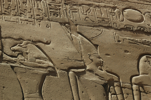 Plate 50 (B94) - Ramesses II being led into the presence of Amun-Re by Monthu and Atum