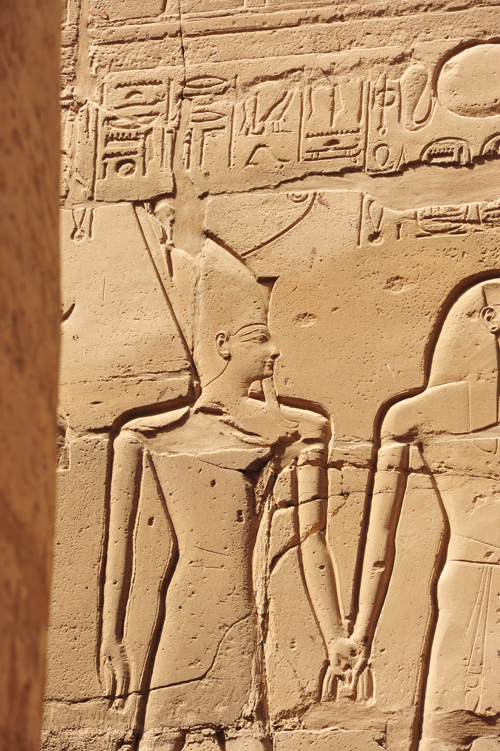 Plate 50 (B94) - Ramesses II being led into the presence of Amun-Re by Monthu and Atum