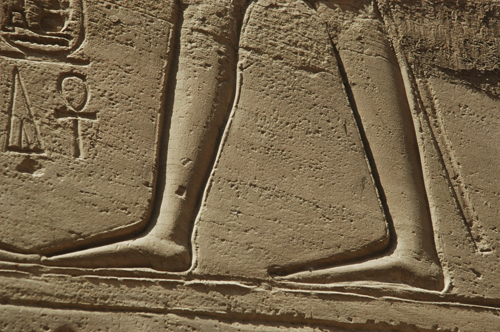 Plate 51 (B95-96) - Ramesses II emerging from the palace (left, B96) and being purified by Khnum (right, B95)