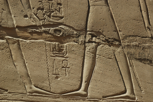 Plate 51 (B95-96) - Ramesses II emerging from the palace (left, B96) and being purified by Khnum (right, B95)