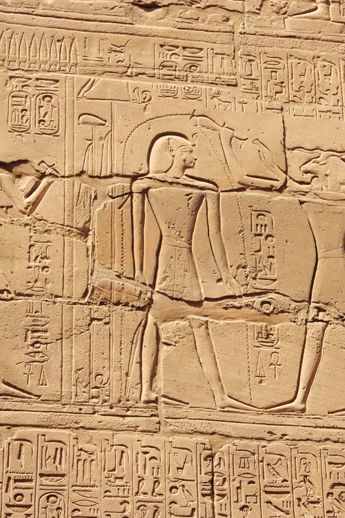 Plate 51 (B95-96) - Ramesses II emerging from the palace (left, B96) and being purified by Khnum (right, B95)