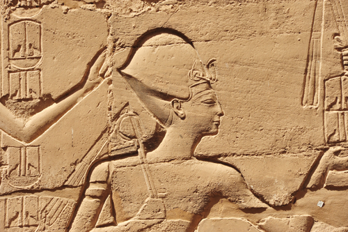 Plate 52 (B97-98) - Ramesses II receiving regalia and jubilees from Amun-Re in the presence of Mut and Khonsu, while Thoth inscribes years of reign (right, B97) and Iunmutef addresses the Great Ennead (left, B98)