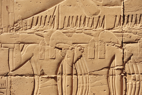 Plate 53 (B99-100) - Ramesses II censing the procession of barks of the Theban Triad followed by Sety I