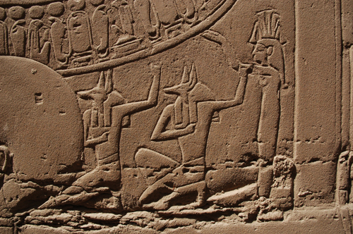 Plate 53 (B99-100) - Ramesses II censing the procession of barks of the Theban Triad followed by Sety I