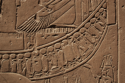 Plate 53 (B99-100) - Ramesses II censing the procession of barks of the Theban Triad followed by Sety I