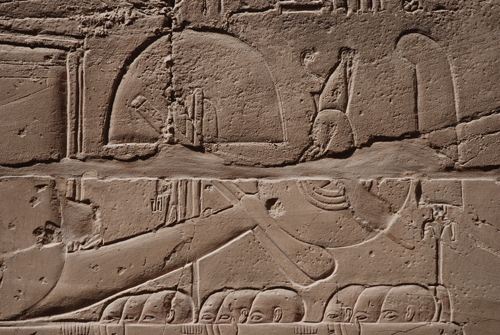 Plate 53 (B99-100) - Ramesses II censing the procession of barks of the Theban Triad followed by Sety I