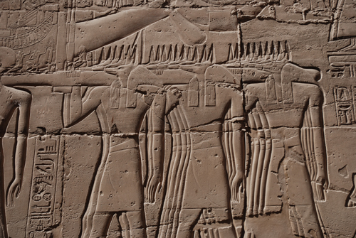Plate 53 (B99-100) - Ramesses II censing the procession of barks of the Theban Triad followed by Sety I