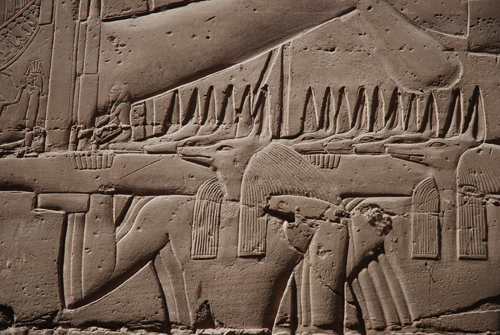 Plate 53 (B99-100) - Ramesses II censing the procession of barks of the Theban Triad followed by Sety I