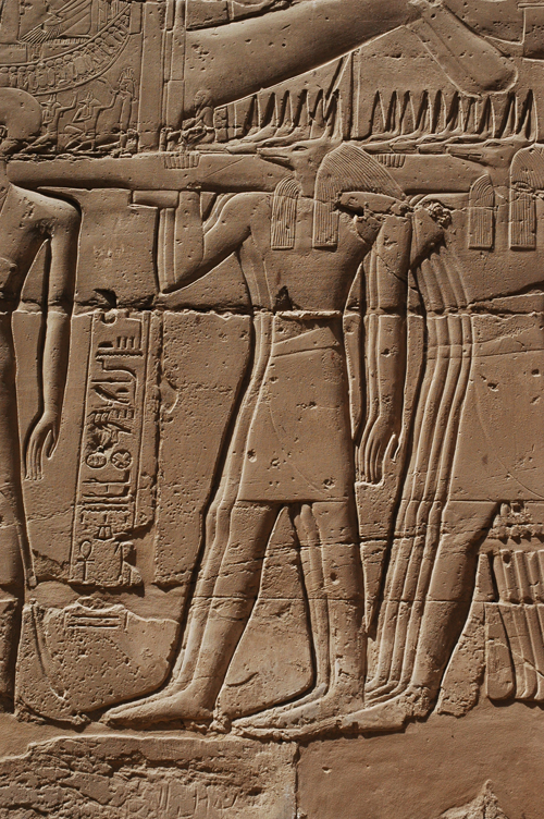 Plate 53 (B99-100) - Ramesses II censing the procession of barks of the Theban Triad followed by Sety I