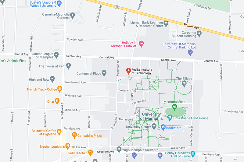 University of Memphis location map