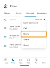 Voicemail delete