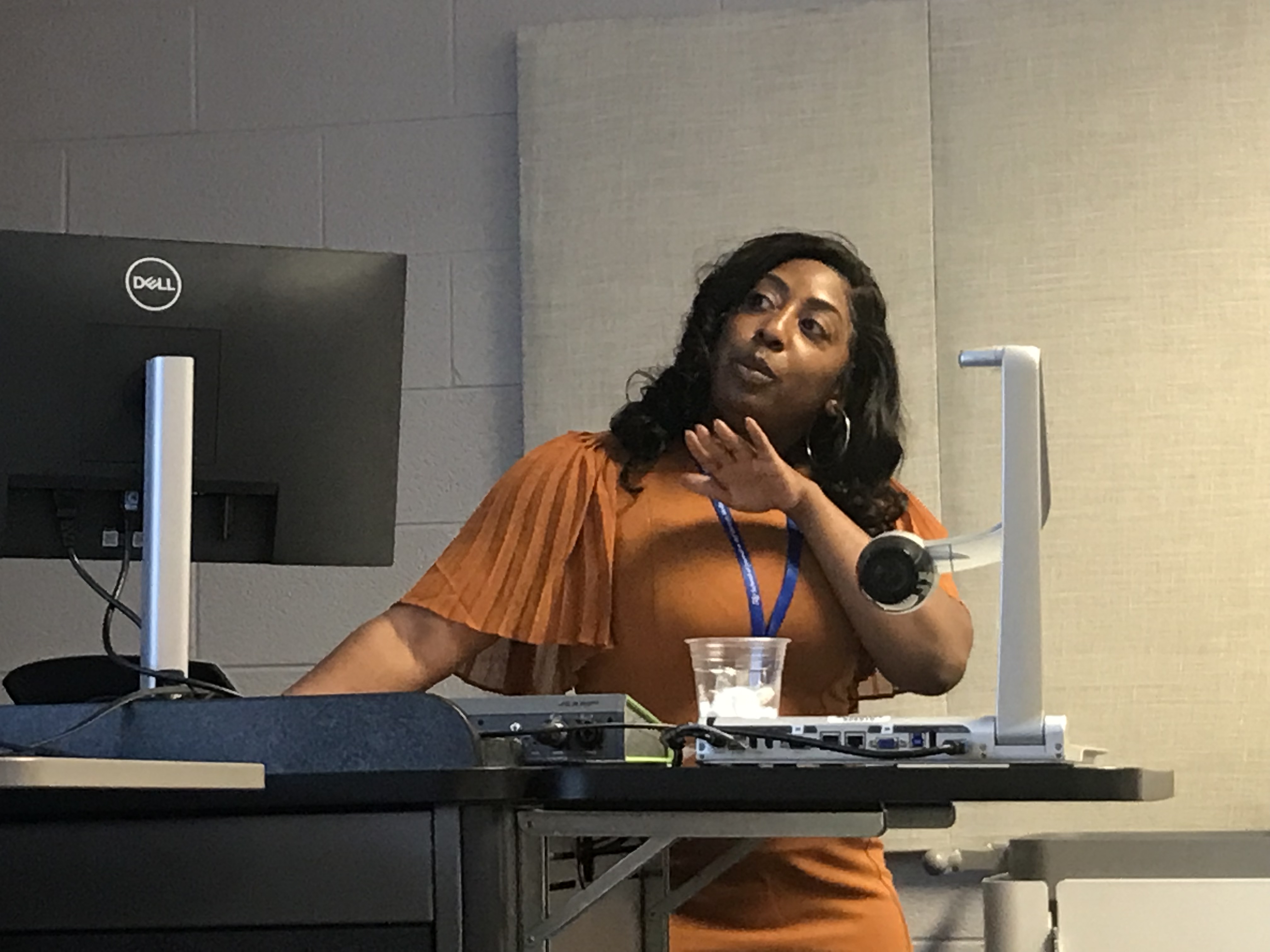 Dr. Macklin presenting her research Chalise presenting research