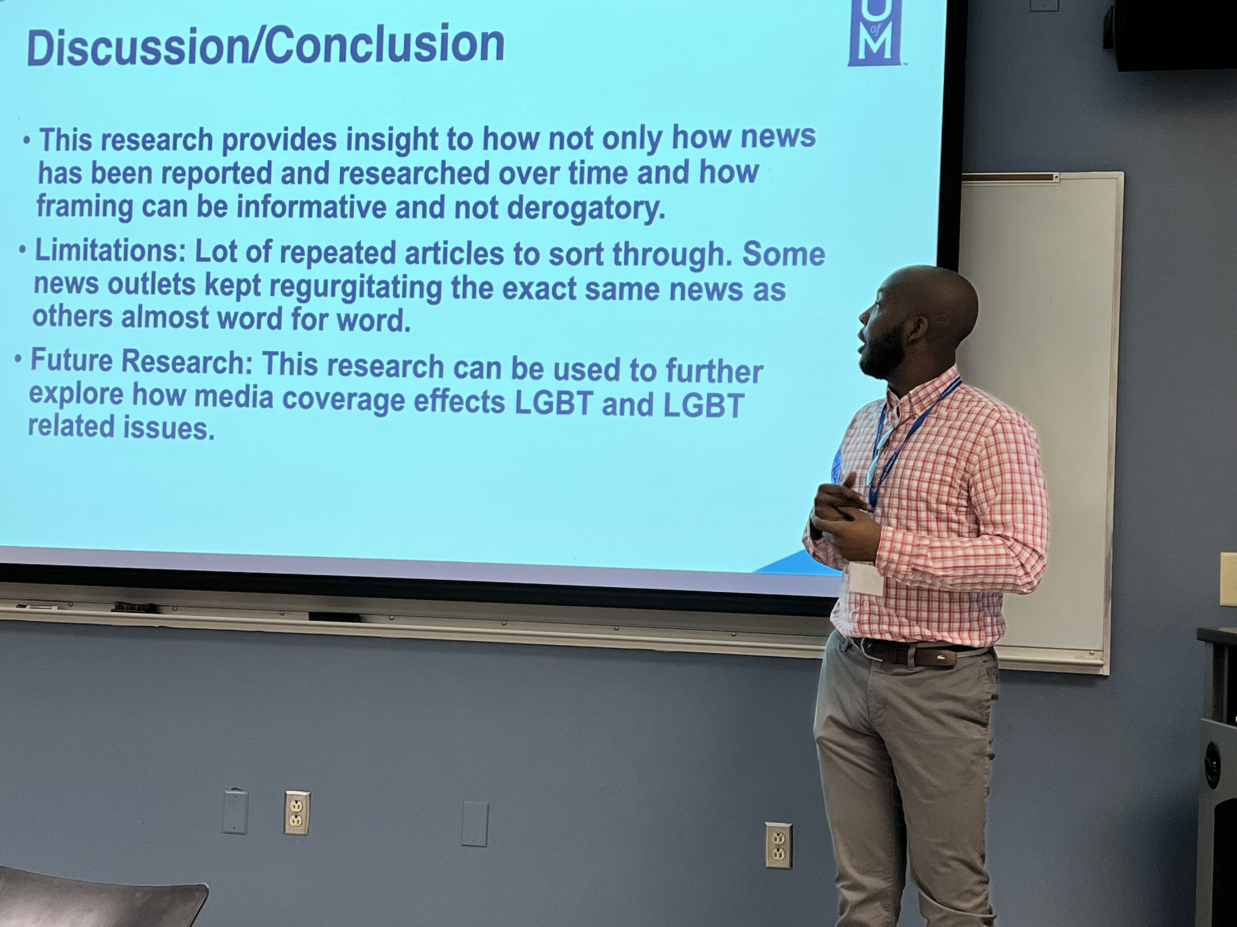 JRSM grad student Israel Henry presents his research Israel Henry presents research