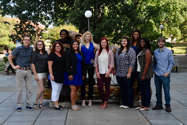 The members of Meeman 901 Strategies in Fall 2016 are (from left): Garrett Pilgrim, Jordin Howell, Kim Marks, James Huff, Kalyn Treece, Rachel Patterson, Arian Hill, Audrey Chaney, Landry Starks, Erin Ezell and Cody Prentiss