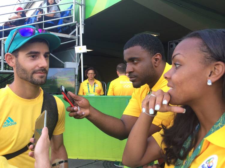 Catrell in Rio UofM journalism student Catrell Maclin and Kendra Douglas of the University of North Carolina interview Australian archer Taylor Worth this past summer while covering the Olympics in Brazil.
