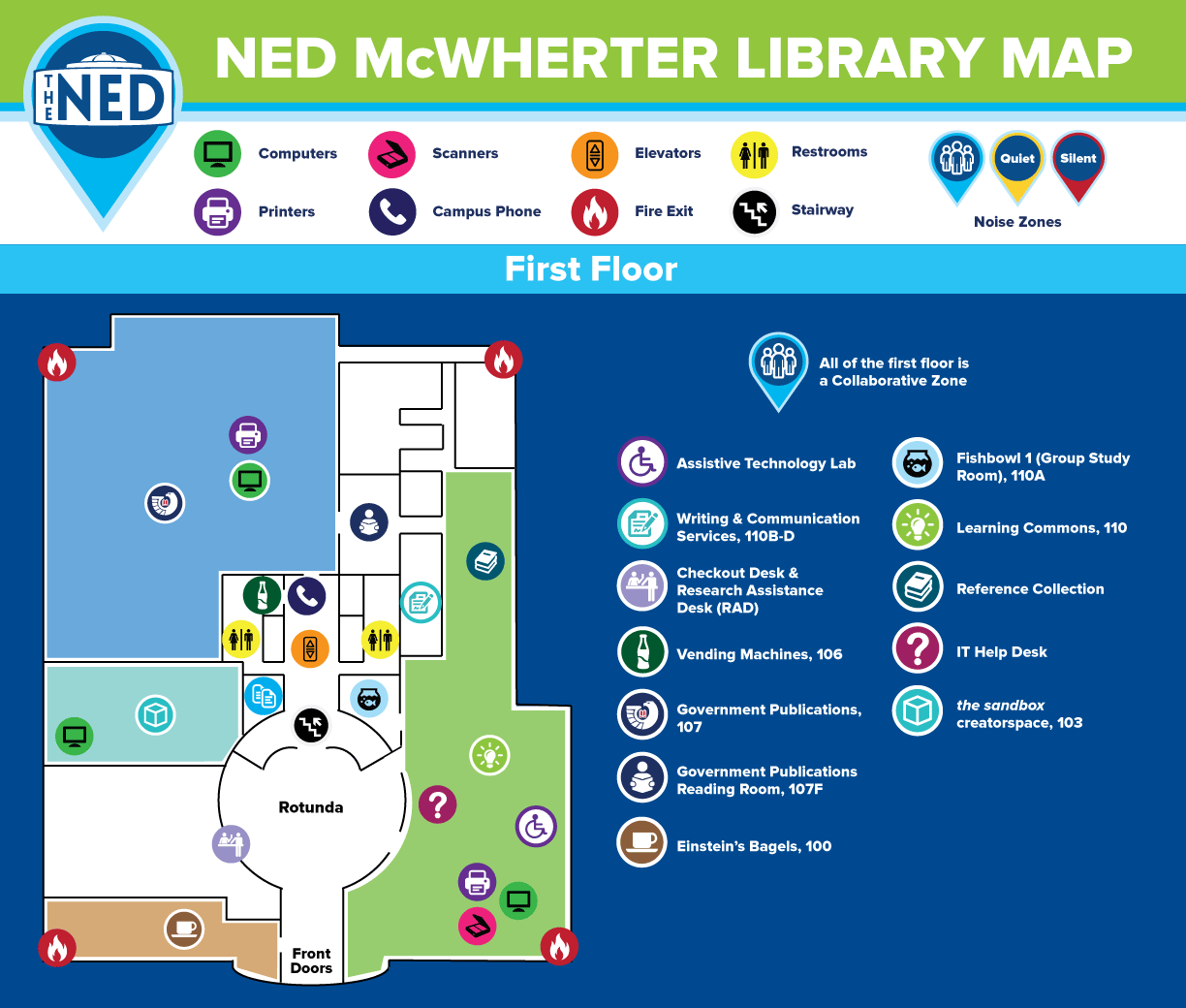 McWherter Library Map, Floor 1