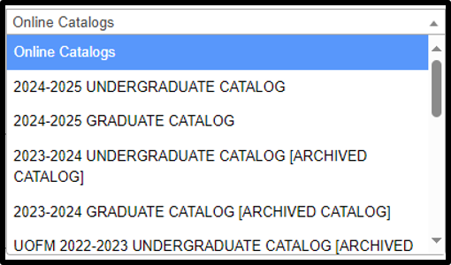 image of catalog dropdown menu