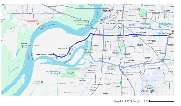 Large Cavitation Channel Map cavitation channel location