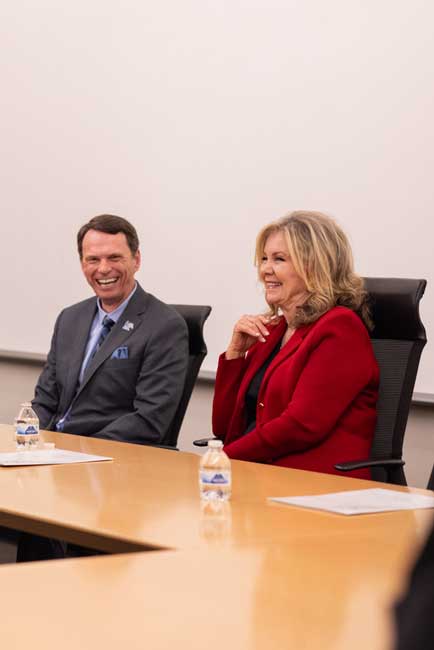 UofM President Bill Hardgrave and U.S. Senator Marsha Blackburn UofM President Bill Hardgrave and U.S. Senator Marsha Blackburn