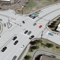 overhead view of traffic at intersecion