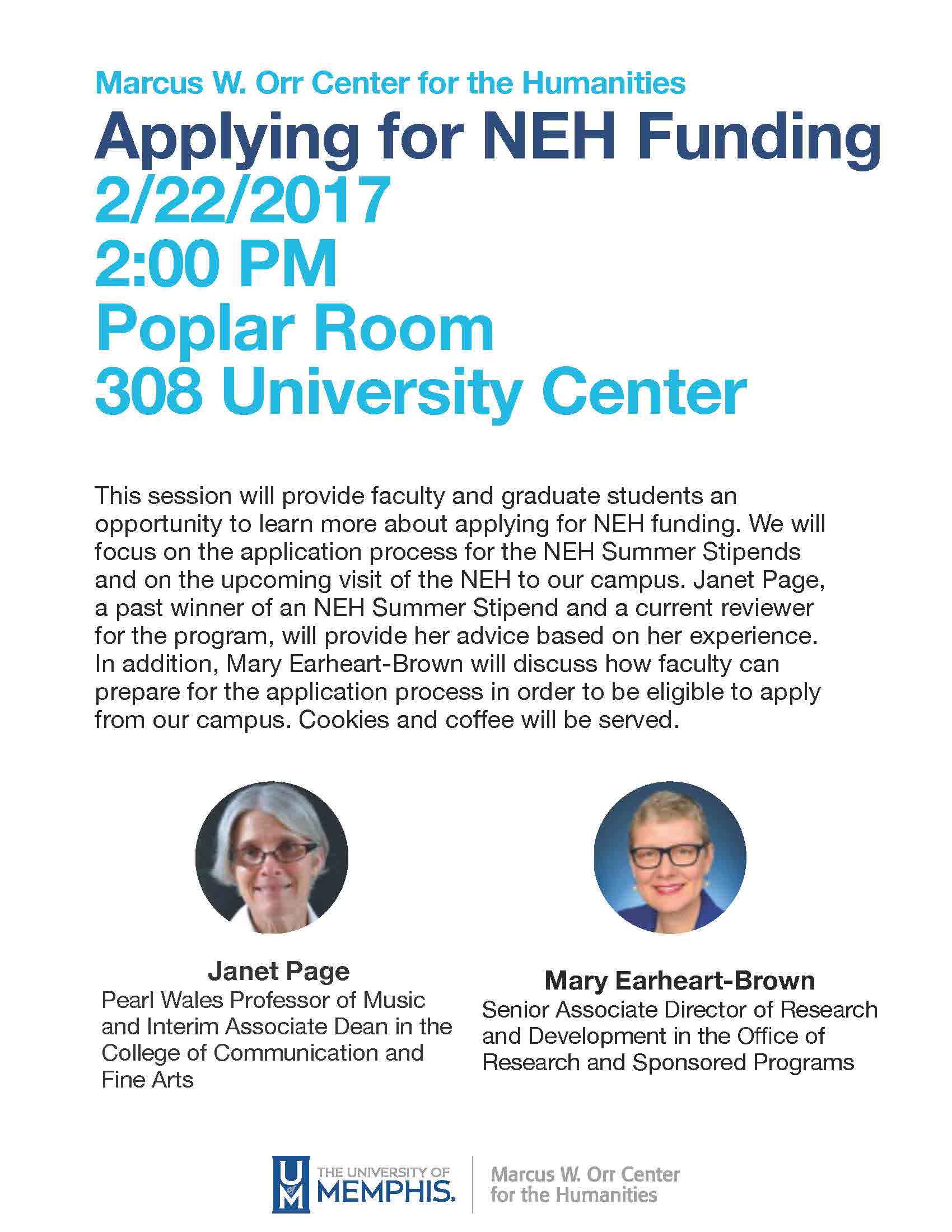 Professionalization: NEH Funding flyer