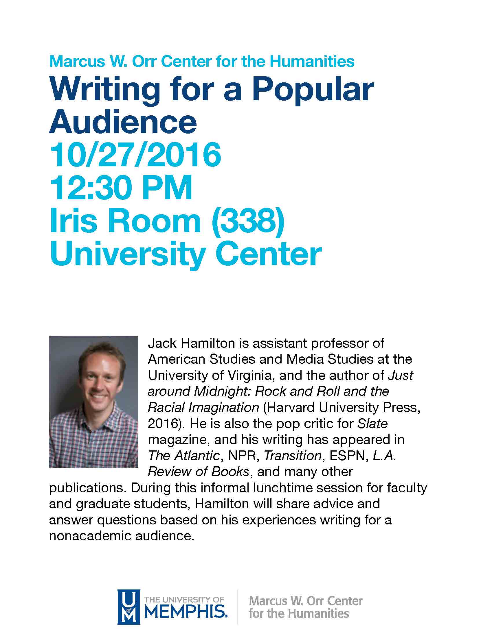 Writing for a Popular Audience Flyer