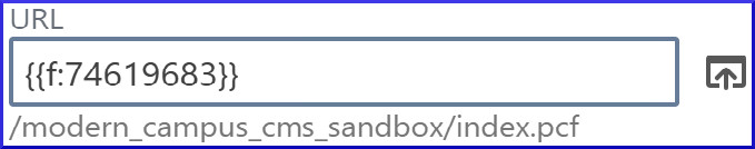 Modern Campus CMS Insert URL Menu Filled