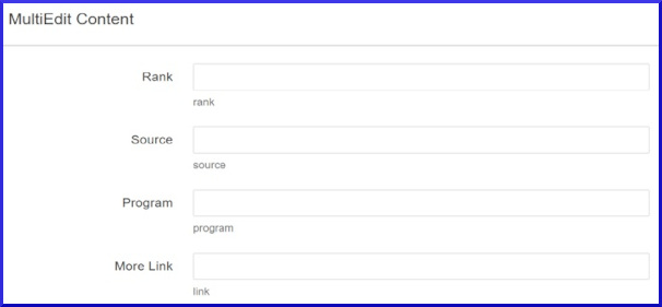 Modern Campus CMS Legacy Nationally Ranked Multiedit Menu