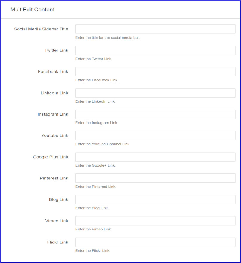 Modern Campus CMS Legacy Social Media Multiedit Menu