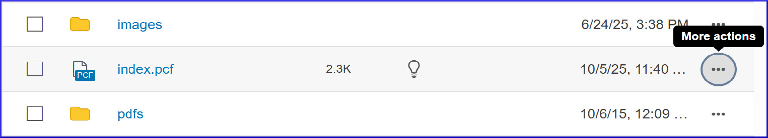 Modern Campus CMS More Actions Button