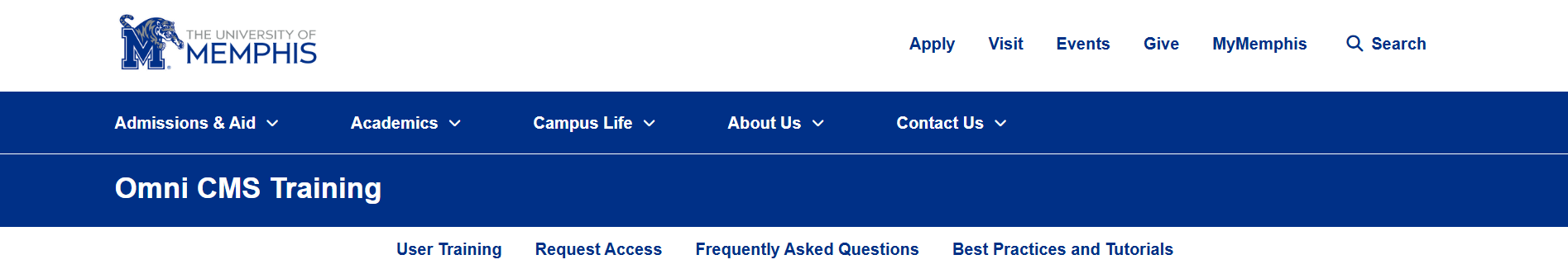 Tertiary Navigation with no hero image