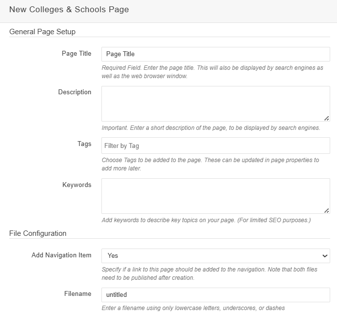 colleges and schools form