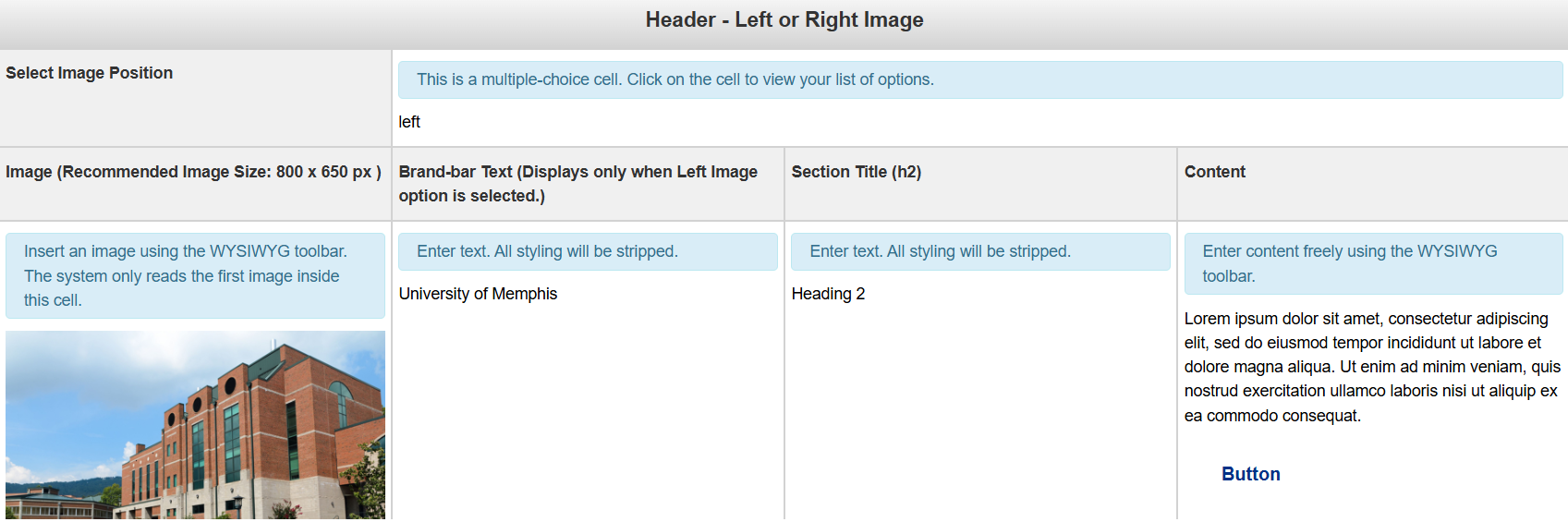 Image Left or Right Snippet Form