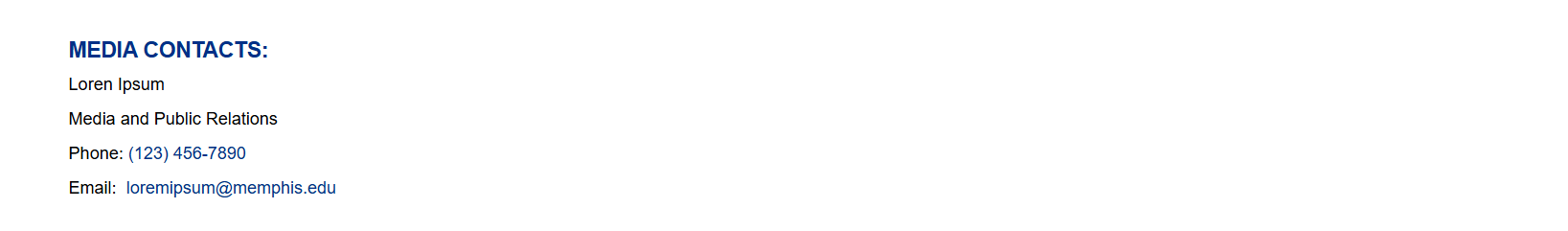 News Contacts Component Example