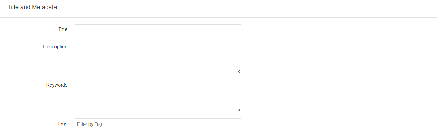 Title and Metadata Form