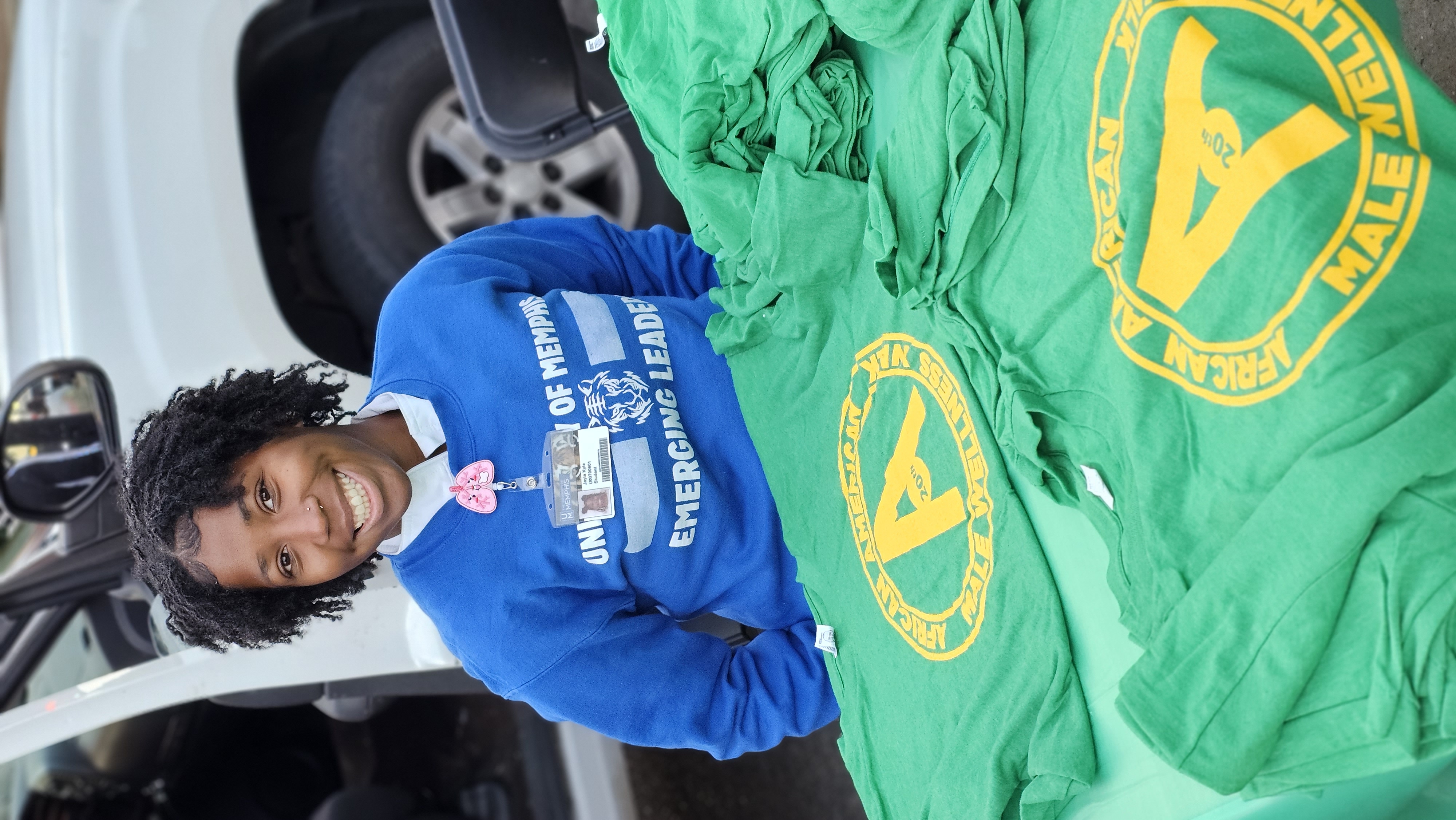 student at shirt table student at shirt table