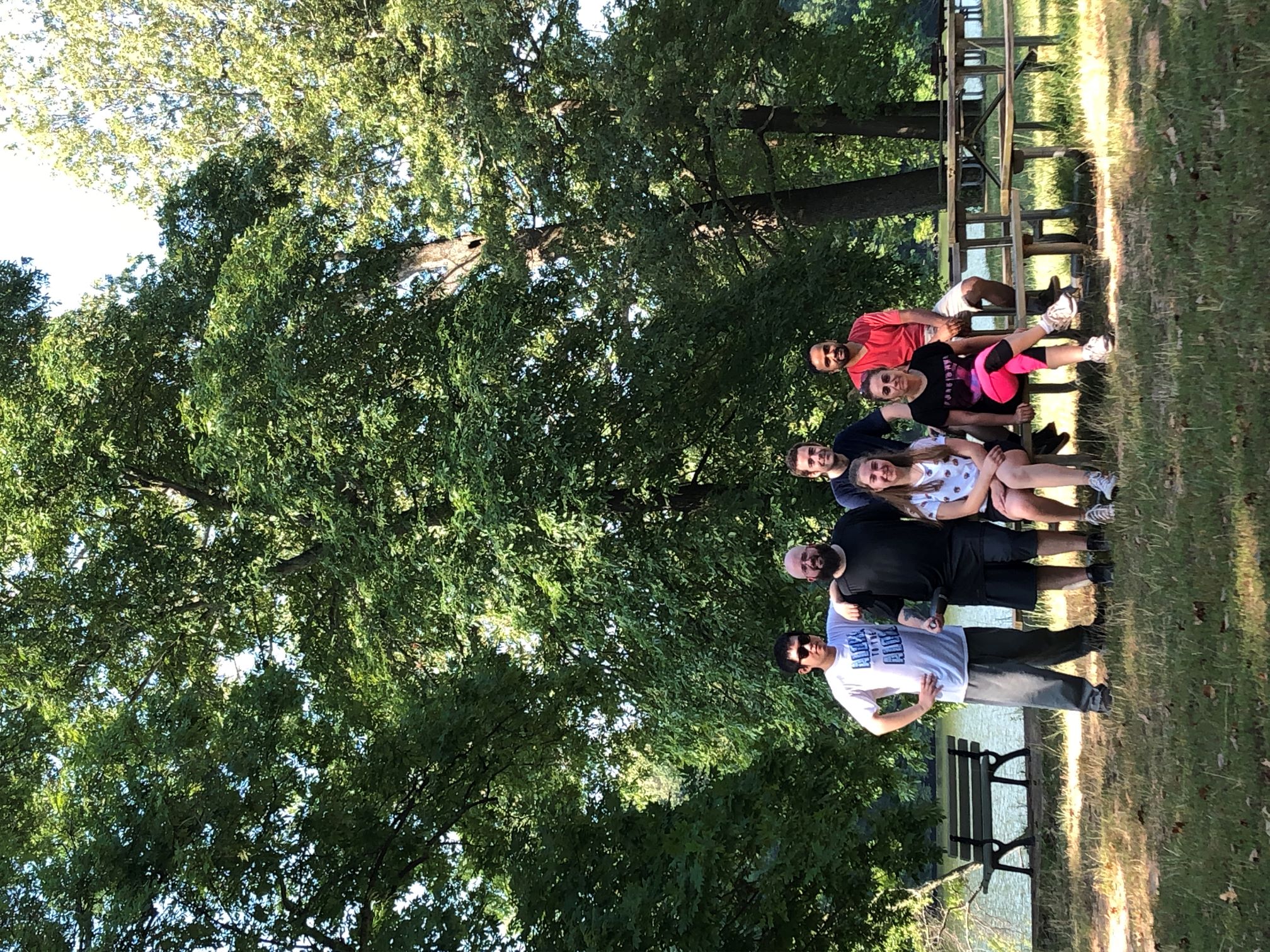 Several REU Student along with Dr. Firouzeh Sabri and Dr. Pollard at Meeman Biological Station.