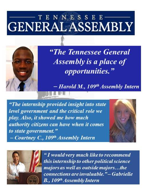 Tennessee General Assembly Internship Tennessee General Assembly Internship
