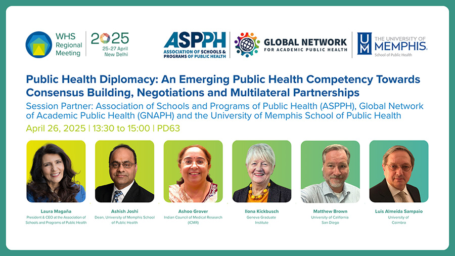 At the World Health Summit Regional Meeting in New Delhi, India: Dean Joshi as moderator for the “Public Health Diplomacy" session