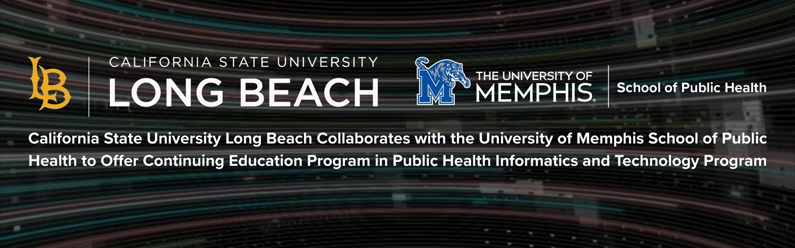 Recommended size: 800 × 600 px Logos of California State University Long Beach Collaborates and the UofM SPH on a decorative gif background