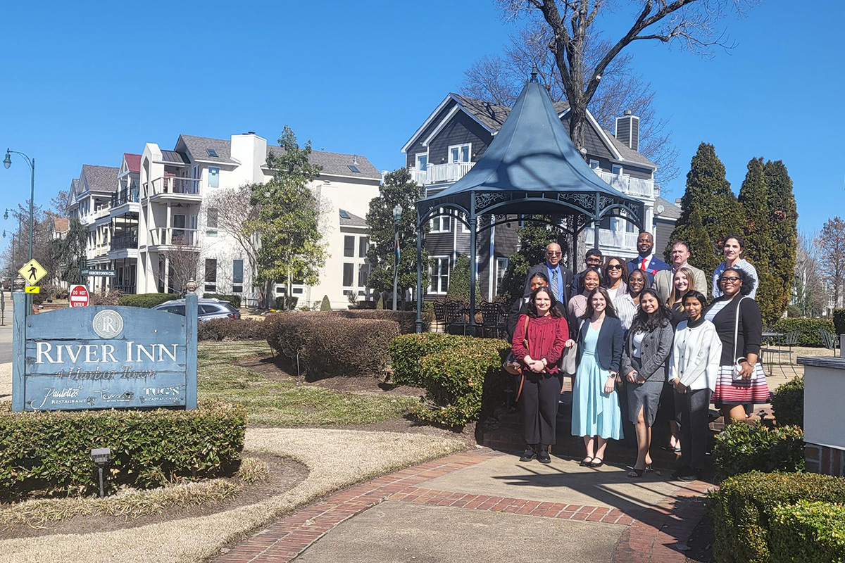 (Top Left) Dr. Dale Sanders, SPH Interim Division Director, Program Director and Professor accompanied by SPH Faculty, Staff, and MHA students