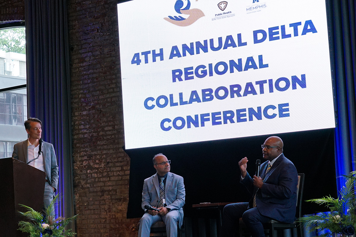 Shelby County Health Director Dr. Bruce Randolph and SPH Dean, Dr. Ashish Joshi, Mediator, Director of Venture Development & ZeroTo510, Olaf Shultz