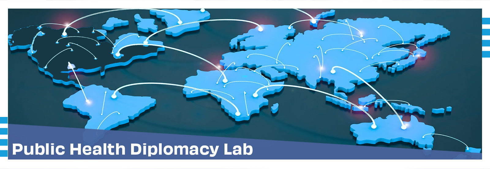 Header showing world map