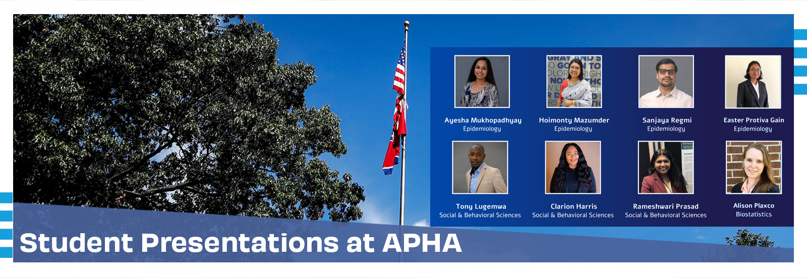 Collage of headshots of student presenters at APHA annual meet and Expo 2023