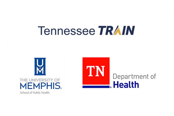 Logos of UofM SPH, TN TRAIN, TN Department of Health