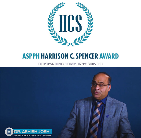 Dean Ashish Joshi talking about ASPPH HCS Award