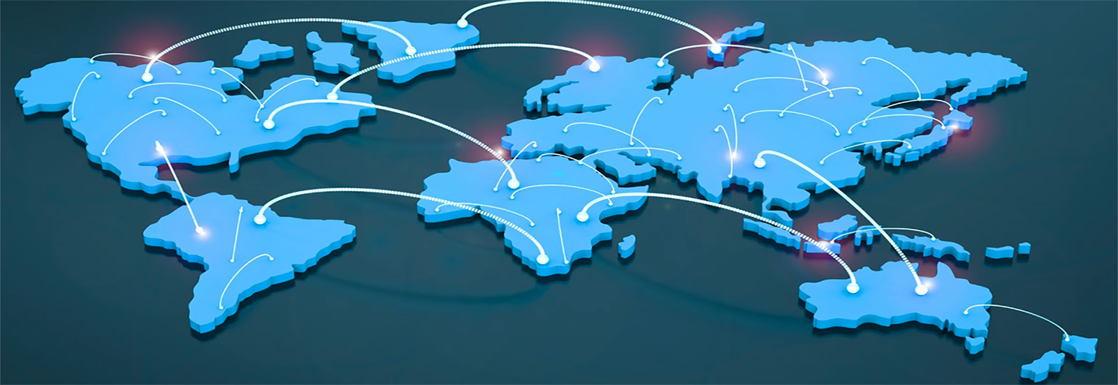 Header showing world map