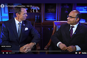 Dean Joshi talking with the President Bill Hardgrave